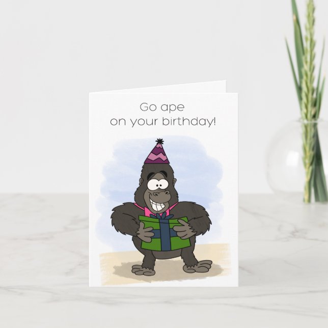 Carte d'anniversaire Go Ape (Devant)