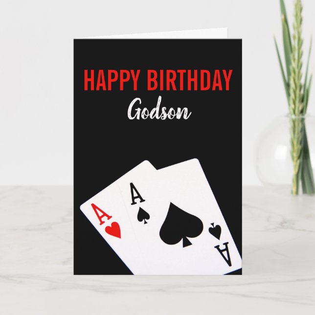 Carte d'anniversaire Godson Poker (Devant)