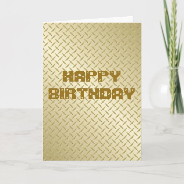 Carte d'anniversaire Gold Diamondplate (Devant)