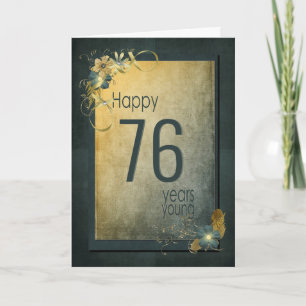 Carte d'anniversaire Gold vintage 76e