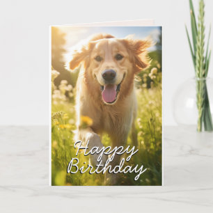 Carte d'anniversaire Golden Retriever personnalisé