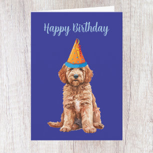 Carte d'Anniversaire Goldendoodle