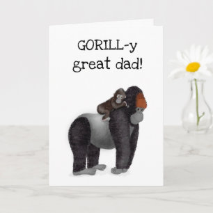 Carte d'anniversaire Gorilla et bébé "grand père"