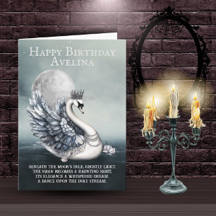 Carte d'anniversaire Gothique Cygne