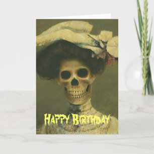 Carte d'anniversaire Gothique Skeleton Lady