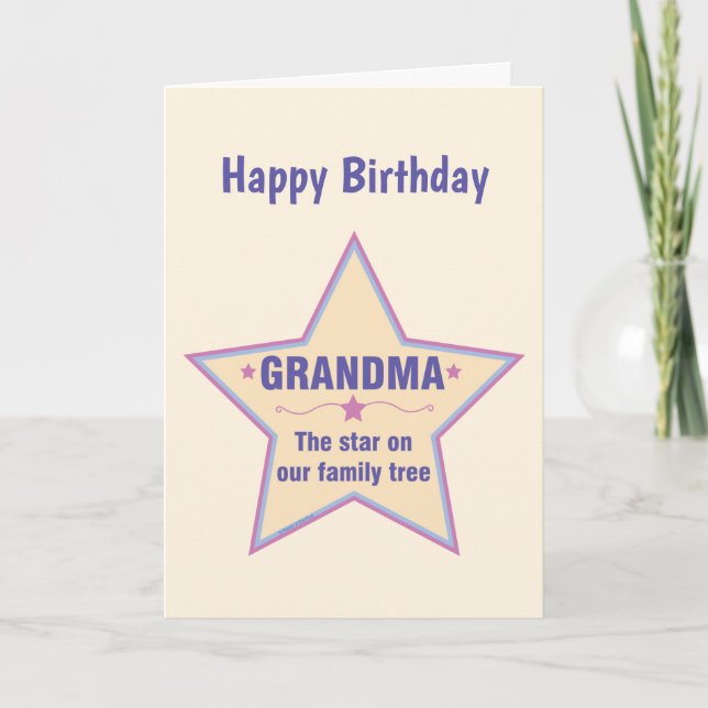 Carte d'anniversaire Grandma Star (Devant)