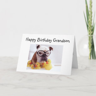 CARTE D'ANNIVERSAIRE GRANDSON AMUSANTE