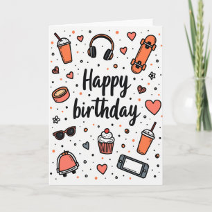 Carte d'anniversaire graphique joyeuse