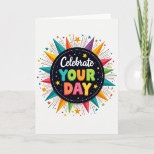 Carte d'anniversaire graphique vibrante