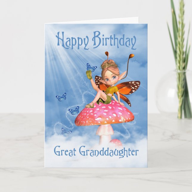 Carte d'anniversaire Great Grandgirl - Jolie Fairy (Devant)