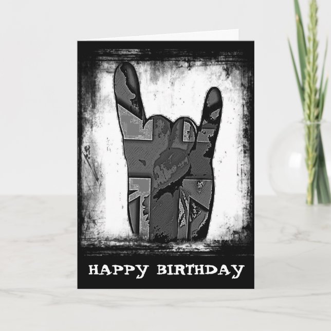 Carte d'anniversaire grunge de hard rock de (Devant)