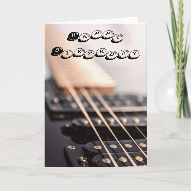 Carte d'anniversaire guitare (Devant)