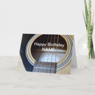 Carte d'anniversaire guitare personnalisée pour to
