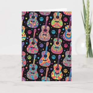 Carte d'anniversaire Guitares Psychedéliques