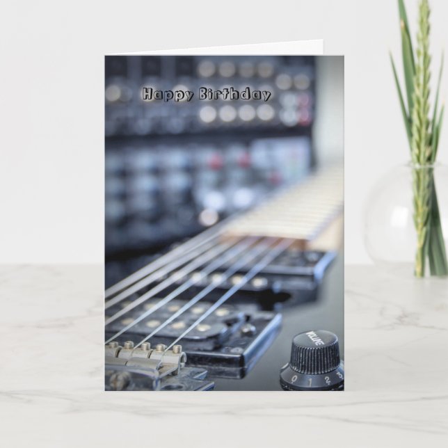 Carte d'anniversaire guitariste (Devant)