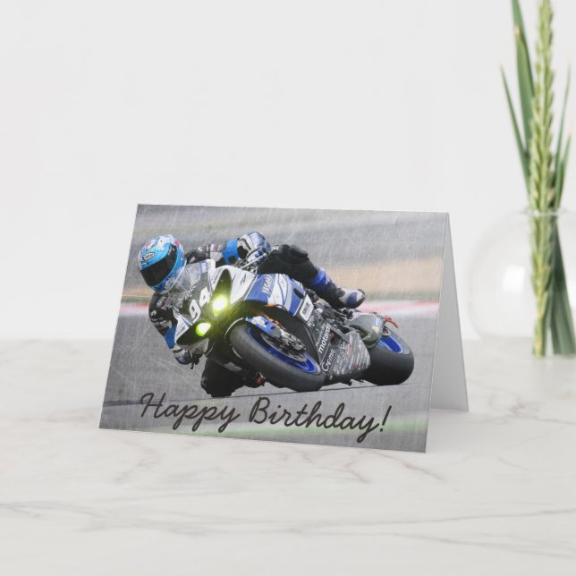 Carte d'anniversaire : Guy faisant Motocross Tract (Devant)