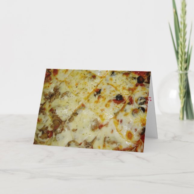 Carte d'anniversaire "Half & Half Pizza" (Devant)