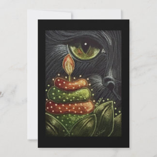 Carte d'anniversaire Halloween de chat noir avec c