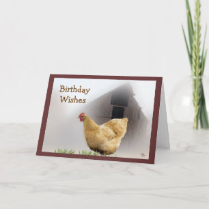 Carte d'anniversaire Hen et Old Barn - toute occas