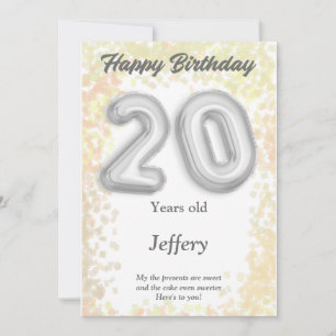 Carte d'anniversaire heureuse à 20 ans