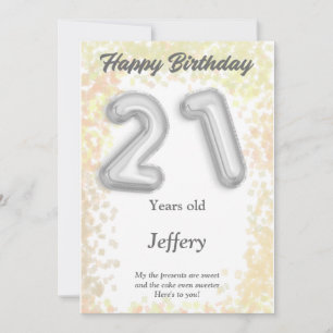 Carte d'anniversaire heureuse à 21 ans