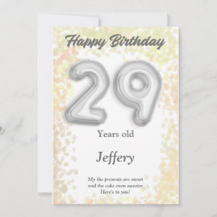 Carte d'anniversaire heureuse à 29 ans