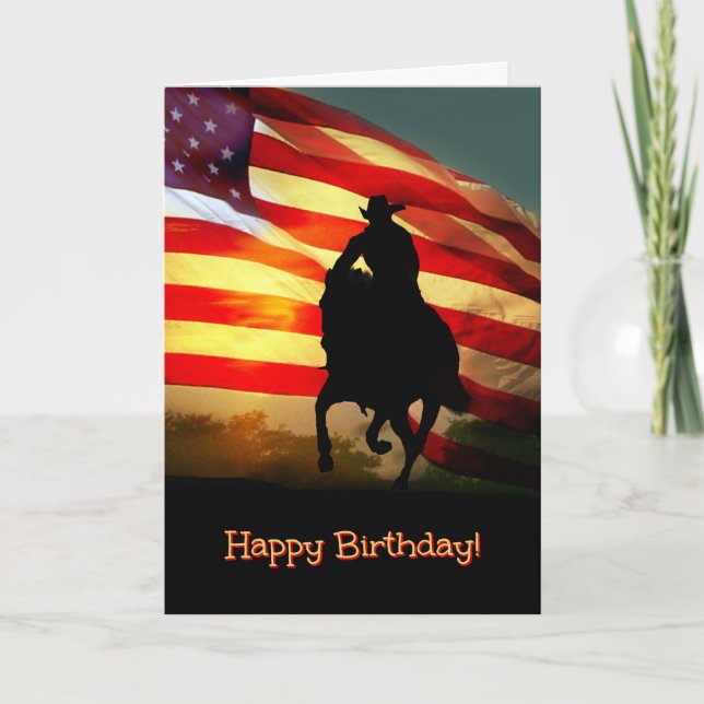 Carte d'anniversaire heureuse Cowboy (Devant)