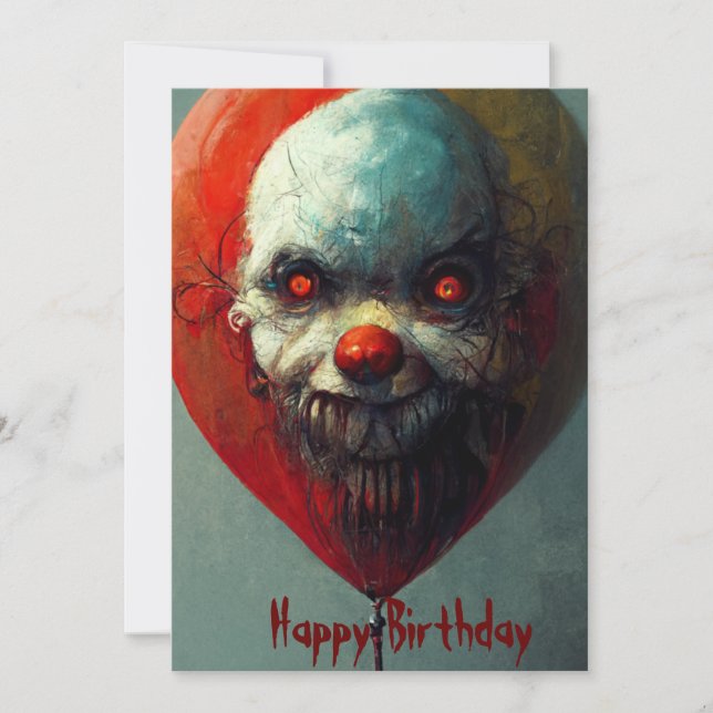Carte d'anniversaire heureuse de clown malin (Devant)