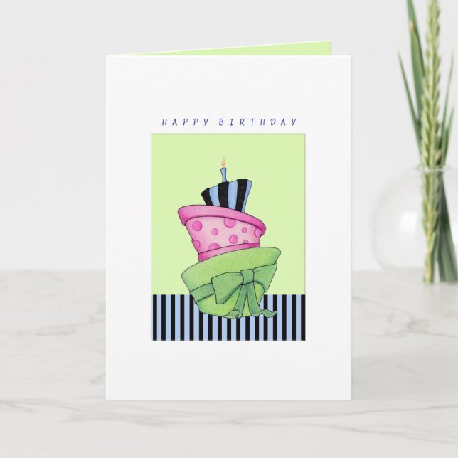 Carte d'anniversaire heureuse de gâteau (Devant)