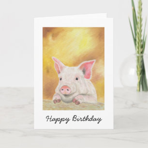 Carte d'anniversaire heureuse de porcelet