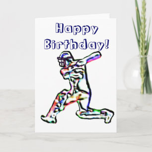 Carte d'anniversaire heureuse du joueur de cricket