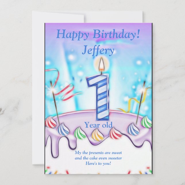 Carte d'anniversaire heureuse d'un an (Devant)