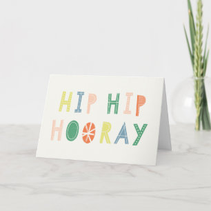 Carte d'anniversaire Hip Hip Hooray - Cobalt