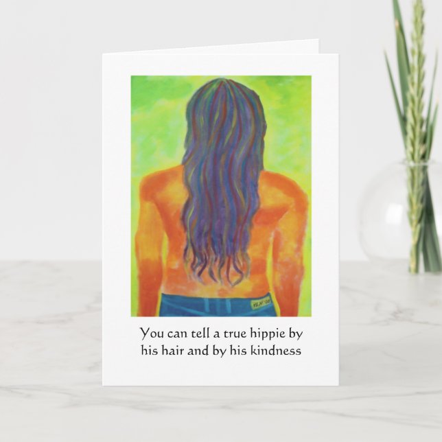 Carte d'anniversaire hippie (Devant)