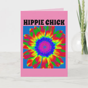 CARTE D'ANNIVERSAIRE HIPPIE CHICK
