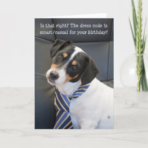 Carte d'anniversaire humoristique - Chien vérifian