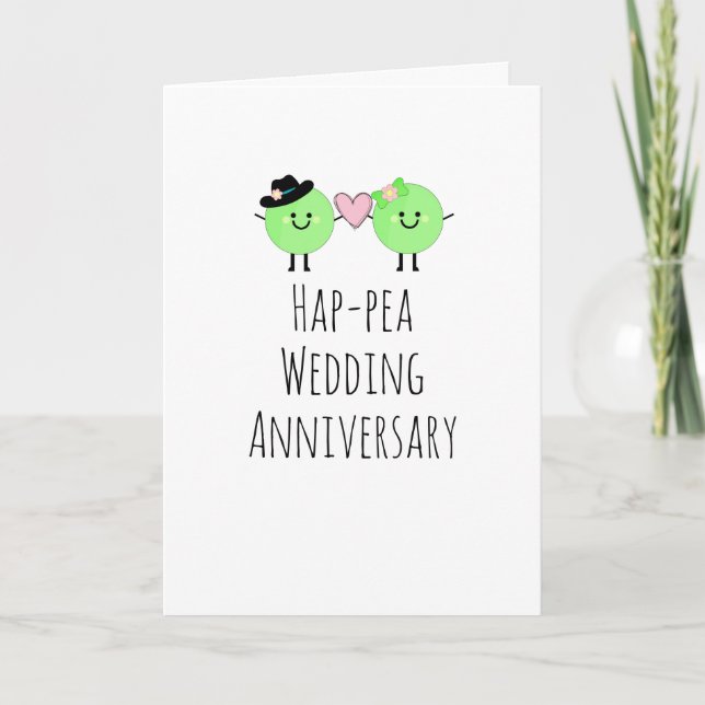 Carte d'anniversaire humoristique Cute Peas Plain (Devant)