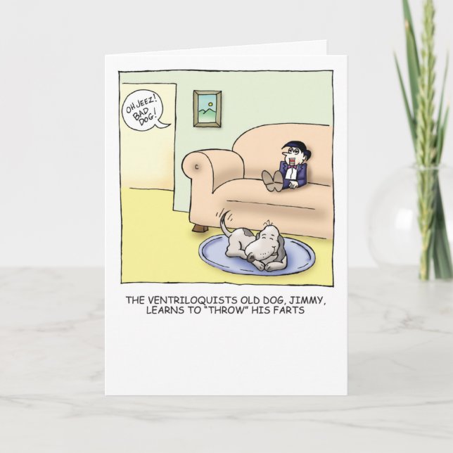 Carte d'anniversaire humoristique de vieux chien (Devant)