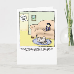 Carte d'anniversaire humoristique de vieux chien