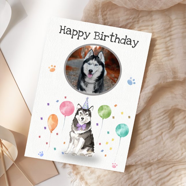 Carte d'anniversaire Husky Sibir Chien Animal (Créateur téléchargé)