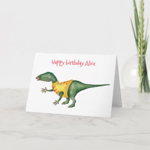 Carte d'anniversaire Iguanadon personnalisée