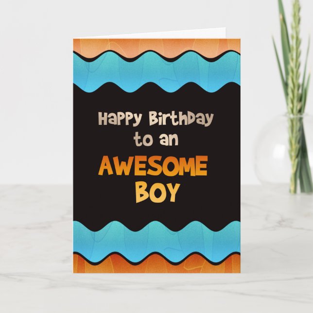 Carte d'anniversaire impressionnante de garçon de (Devant)