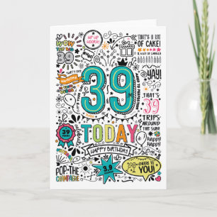 Carte d'anniversaire imprimable 39 ans   Télécharg