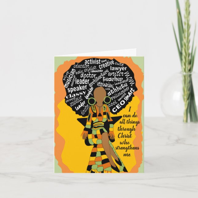 Carte d'anniversaire inspirée pour les femmes afri (Devant)