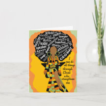 Carte d'anniversaire inspirée pour les femmes afri