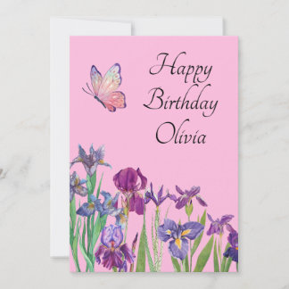Carte d'anniversaire Iris Pumila