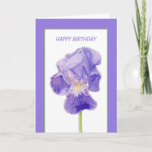 Carte d'anniversaire Iris violet