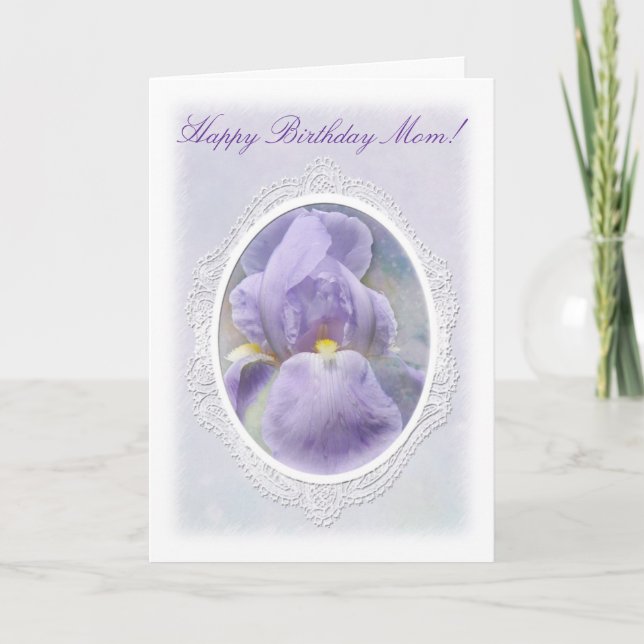Carte d'anniversaire Iris Violet Pastel (Devant)