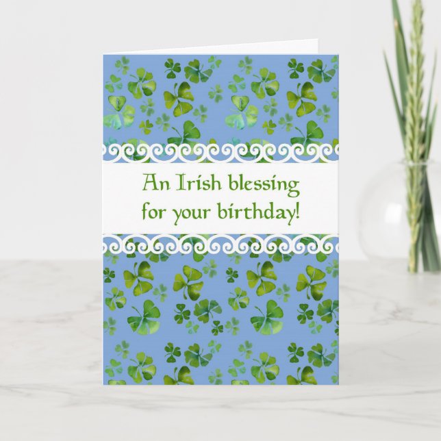 Carte d'anniversaire irlandaise de bénédiction (Devant)