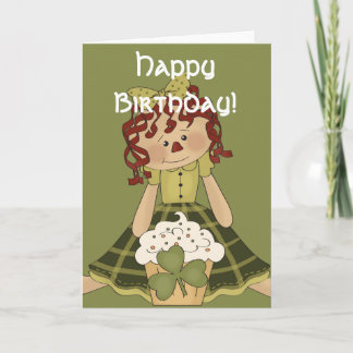 Carte d'anniversaire irlandaise RagDoll d1 joyeuse